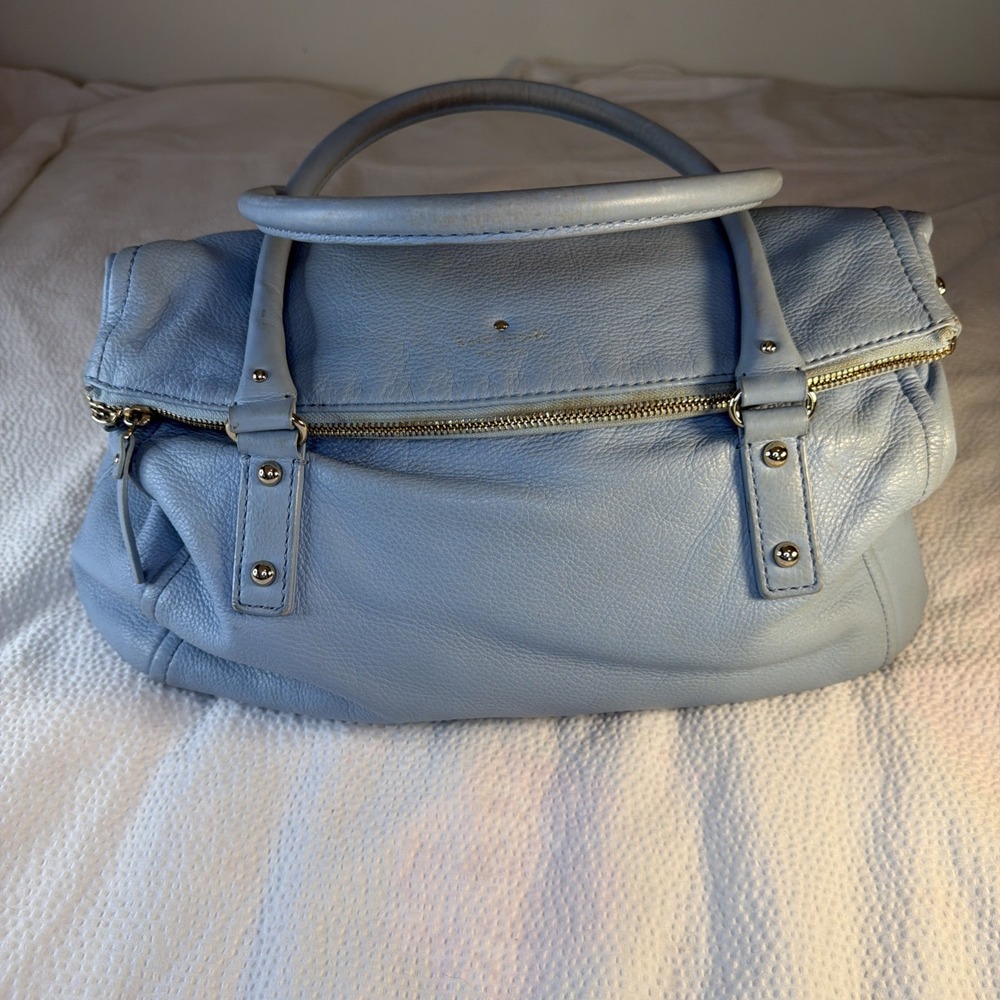KATE SPADE New YorkLight Blue Pebbled Leather Cobble Hill Leslie  Handle Bag